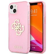 Guess GUHCP13SPCUGL4GPI iPhone 13 mini 5.4&quot; pink/pink hard case Glitter 4G Big Logo, Guess