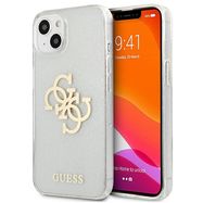Guess GUHCP13SPCUGL4GTR iPhone 13 mini 5.4&quot; transparent hard case Glitter 4G Big Logo, Guess