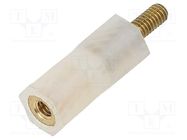 Insulating sleeve; Int.thread: M2,5; L: 15mm; UL94V-2; Body: white 