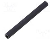 Screwed spacer sleeve; hexagonal; polyamide; M2,5; L: 50mm; black 