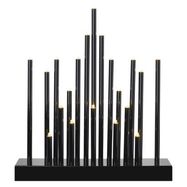 LED candlestick, black, 27.5 cm, 3x AA, indoor, warm white, timer, EMOS