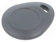 RFID pendant; Transponder: Mifare Classic; plastic; grey; 125kHz ELATEC