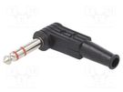 Plug; Jack 6,3mm; male; stereo; ways: 3; angled 90°; for cable CLIFF