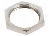 Nut; M20; brass; Thread: metric; Pitch: 1.5; Plating: nickel HELLERMANNTYTON
