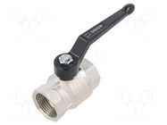 Mechanical ball valve; max.25bar; nickel plated brass; -15÷90°C PNEUMAT