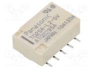 Relay: electromagnetic; DPDT; Ucoil: 5VDC; Icontacts max: 2A; SMD PANASONIC