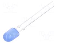 LED; blue; oval; 5.1x4.3mm; 4200÷5800mcd; 100/40°; Front: convex OPTOSUPPLY