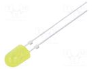 LED; oval; 5.1x4.3mm; yellow; 8400÷10000mcd; 100/40°; Front: convex OPTOSUPPLY