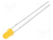 LED; 3mm; orange; 35mcd; 40°; Front: convex; 2.05V; No.of term: 2 NTE Electronics