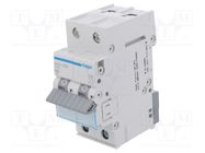 Circuit breaker; 230/400VAC; Inom: 10A; Poles: 2; Charact: C; 6kA HAGER