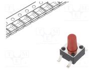 Microswitch TACT; SPST; Pos: 2; 0.05A/12VDC; SMD; none; 1.57N; 7mm E-SWITCH