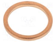 Gasket; copper; Thk: 1.5mm; Øint: 14mm; Øout: 18mm; DIN 7603 ELESA+GANTER