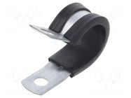 Fixing clamp; ØBundle : 16mm; steel; Cover material: EPDM HUMMEL