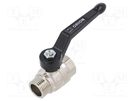 Mechanical ball valve; max.25bar; nickel plated brass; -15÷90°C PNEUMAT