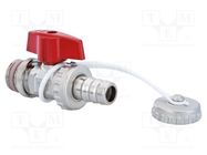 Ball valve; Ext.thread: G 3/8" HUMMEL