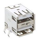 USB STACKED SOCKET, 2.0 TYP A, 4 X 2 POS