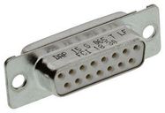 D SUB CONN, RCPT, 15POS, SOLDER