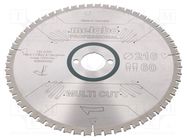 Circular saw; Ø: 216mm; Øhole: 30mm; W: 2.4mm; Teeth: 60; HW/CT METABO