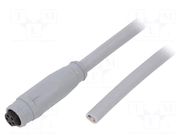 Connector: M8; 5m; female; PIN: 5; 3A; 30V; IP67; straight; plug; latch CONEC