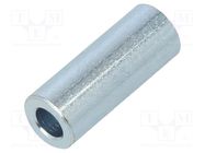 Spacer sleeve; 15mm; cylindrical; steel; zinc; Out.diam: 6mm DREMEC
