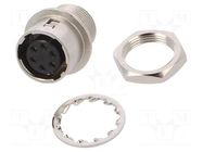Connector: circular; push-pull; socket; PIN: 6; 2A; HR10; soldering HIROSE