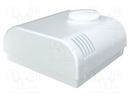 Enclosure: wall mounting; X: 80mm; Y: 80mm; Z: 33.3mm; ABS; white 