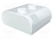 Enclosure: wall mounting; X: 80mm; Y: 80mm; Z: 33.3mm; ABS; white 