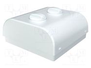 Enclosure: wall mounting; X: 80mm; Y: 80mm; Z: 33.3mm; ABS; white 