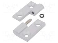 Hinge; Width: 40mm; cast zinc; silver; H: 40mm; right; Holes no: 4 ELESA+GANTER