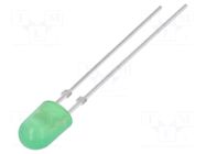 LED; green; oval; 5.1x4.3mm; 12000÷14400mcd; 100/40°; Front: convex OPTOSUPPLY