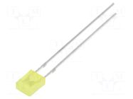 LED; yellow; rectangular; 2x4x5mm; 330÷500mcd; 100°; Front: flat OPTOSUPPLY
