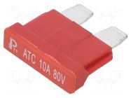 Fuse: fuse; 10A; 80VDC; automotive; 19mm; copper; tinned ESKA