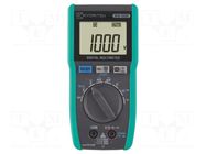 Digital multimeter; LCD; (6000); VDC: 600mV,6V,60V,600V,1kV KYORITSU