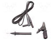 Test lead; 2m; black; probe tip,test lead,crocodile clip KYORITSU