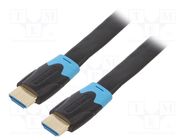 Cable; HDMI 2.0; HDMI plug,both sides; PVC; 3m; black; 30AWG VENTION