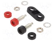 Connector: 4mm banana; socket; 2.5kV; 15A; black; tinned; on panel POMONA