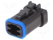 Connector: wire-wire; plug; female; PX0; for cable; PIN: 4; black BULGIN