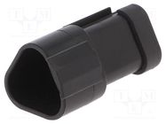 Connector: wire-wire; PX0; male; plug; for cable; PIN: 3; black; IP68 BULGIN