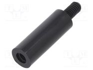 Screwed spacer sleeve; cylindrical; polyamide; M4; M4; 22mm; black DREMEC