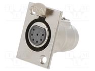 Socket; XLR; female; PIN: 7; with push button; soldering; silver CLIFF