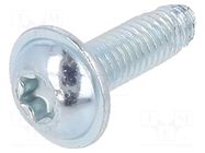 Screw; for metal; with flange; 3x8; Head: button; Torx®; TX10; zinc BOSSARD