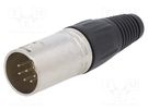 Plug; XLR; male; PIN: 7; straight; for cable; soldering; silver CLIFF
