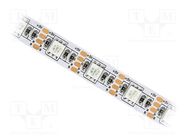 LED tape; RGB; 5050; 5V; LED/m: 60; 10mm; white PCB; IP20; 120°; 12W/m IPIXEL LED