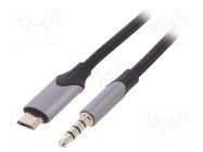 Cable; Jack 3.5mm plug,USB B micro plug; nickel plated; 1.5m VENTION