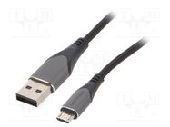 Cable; USB 2.0; USB A plug,USB B micro plug; nickel plated VENTION