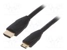 Cable; HDMI 2.0; HDMI plug,mini HDMI plug; PVC; 1m; black VENTION