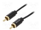 Cable; RCA plug,both sides; 1m; Plating: gold-plated; black VENTION