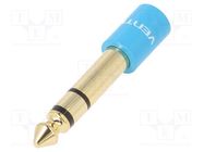 Adapter; Jack 3.5mm socket,Jack 6,3mm plug; blue VENTION