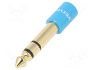 Adapter; Jack 3.5mm socket,Jack 6,3mm 3pin plug; blue VENTION