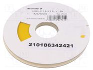 Heat shrink sleeve; glueless; 2: 1; 3.2mm; L: 13m; yellow WEIDMÜLLER